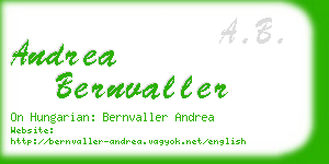 andrea bernvaller business card